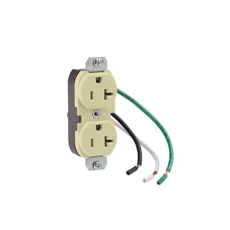 Leviton Leaded Dup 20A 125V Self-Gr Ivr 5340-4I
