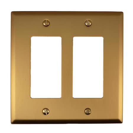 Amerelle Oxford Brushed Gold 2 gang Stamped Steel Decorator Wall Plate 173RR-BG