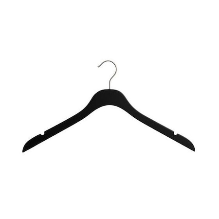Nahanco 17in Low Gloss Black Wooden SlimLine Shirt/Dress Hanger, 50PK SL7021750