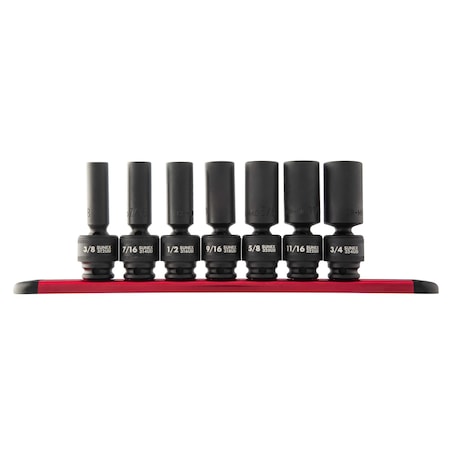 Sunex 3/8 in Drive Sae 6 Point Deep Universal 7-Piece Impact Socket Set 3656