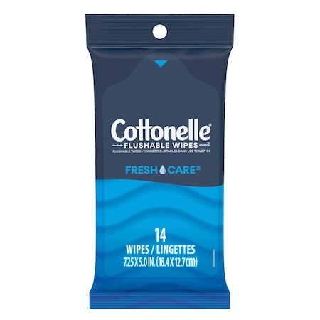 Cottonelle Flushable Body Wipes, FreshCare, 7.25 in x 5 in Wipe, Soft Pack, 24 PK 52248