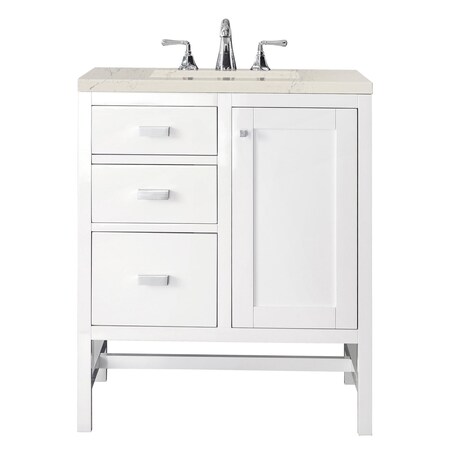 James Martin Vanities Addison 30" Single Vanity, Glossy White, w/ 3 CM Siberian Silestone Top E444-V30-GW-3SFR