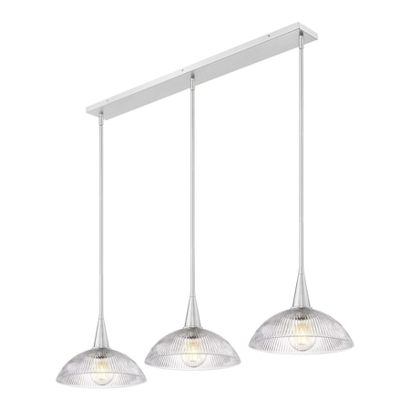 Z-Lite Lunelle Brushed Nickel 3 Light Linear Chandelier 3051P12-3L-BN