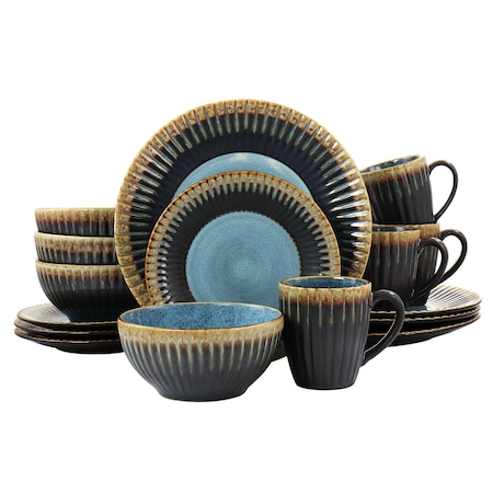 Elama Tavilla 16 Piece Round Stoneware Dinnerware Set in Multi Color ELM-TAVILLA