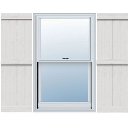 Ekena Millwork Timberthane Rustic 4 Board Joined Board-n-Batten Faux Wood Shutters w/End Batten, 21 1/2W x 77H, PR FBJ06B21X077RUF