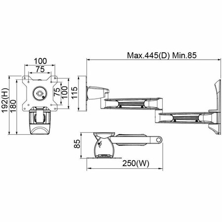 Amer SINGLE MONITOR ARTICULATING WA AMR1WL