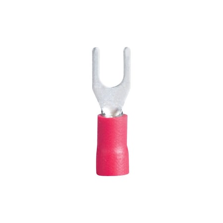 Gb Spade Terminal, 600 V, 22 to 18 AWG Wire, #8 to 10 Stud, Vinyl Insulation, Red, 20PK 20-112