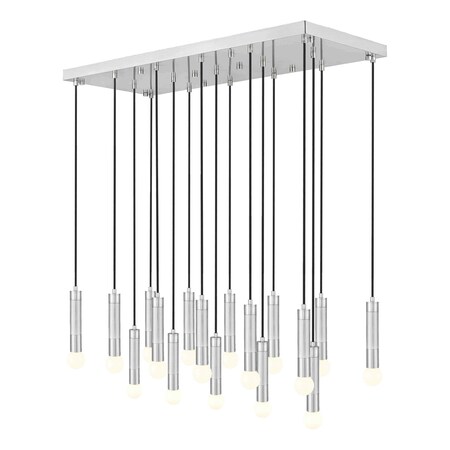 Z-Lite Stari 17-Light Linear Chandelier, 18 in W, Brushed Nickel 1956P-17L-BN