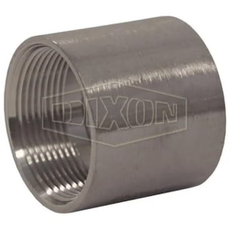 Dixon Threaded Both End Pipe Coupling, 2 in Nominal, FNPT End Style, 150 lb, 316 SSss Steel RHC200SS
