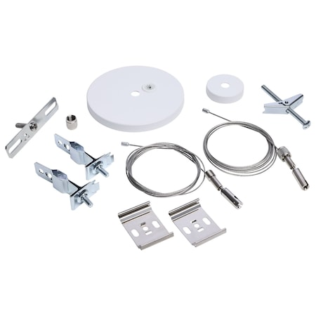 Nuvo Single Unit Suspension Kit With Canopy & Anchor Cover for LED Linear System, White 65/1192