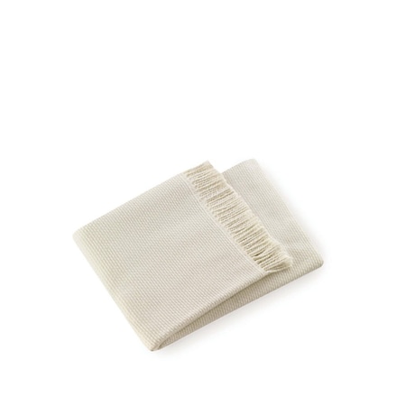 Homeroots Soft Creamy White Links Pattern Throw Blanket 475694