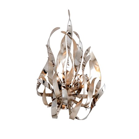 Corbett Lighting Graffiti 2 Light Wall Sconce 13.5 In. Silver Leaf Polished Stainless 154-12-SL/SS