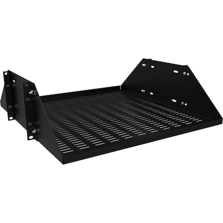 Hammond 3U Dual-Channel Solid Shelf - 24" dp - 300 lbs Rated DNRMU1924BK1