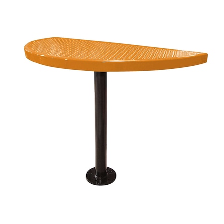 Leisure Craft Perforated Semi-Circle Pedestal Table, Portable, 30"H, Orange STAB30-PERF-ORANGE