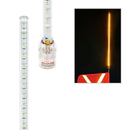 Safetywhips Warning Whip LED Whip Light, Amber, Break Resistant Polycarbonate Plastic, 26 Length SCM-A