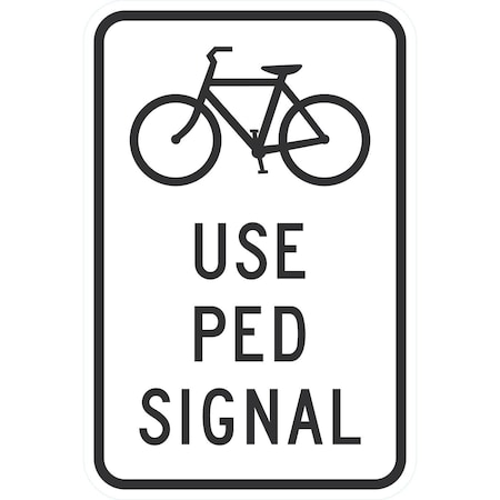 Lyle (Bicyclists symbol) Use Ped Signal, 12x18, Engineer Grade, White G-3812-EG_12x18