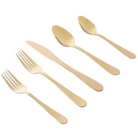 Gibson Home Stravidia 20 Piece Flatware set in Gold Stainless Steel 137379.2