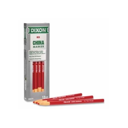 Dixon Ticonderoga Phano China Marker, 7 in L, Red, 12PK 464-00079