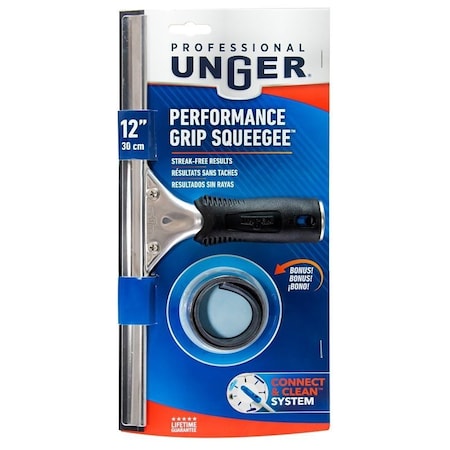 Unger Industrial Unger Professional Window Squeegee, 12 in Blade, Poly Blade 981010
