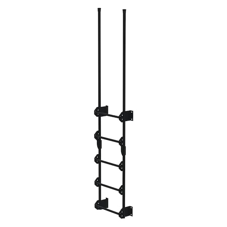 Vestil Steel Walk Through Dock Ladder 5 Step 300 Lb. Capacity Black DKL-5-BK