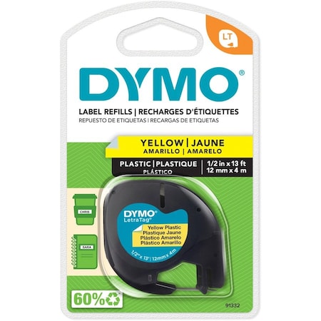 Dymo Label Tape, 0.5", Yellow 91332