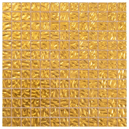 Apollo Tile Altin 12 in. x 12 in. Glossy Shimmer Gold Glass Mosaic Wall and Floor Tile 20 sq. ft./case, 20PK APLFG028820YA