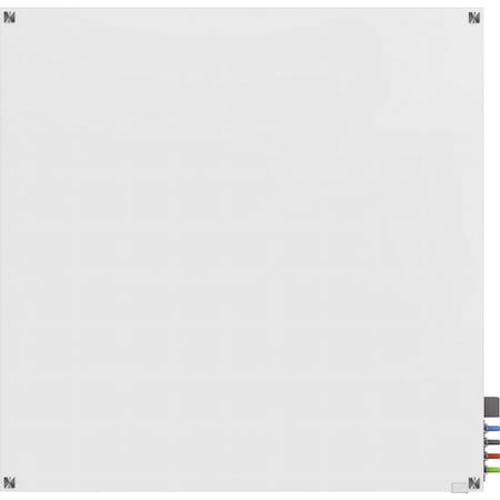 Ghent Dry Erase Board, Glass, 48 in, 48 in, No Frame Frame, White, Gloss HMYSM44WH