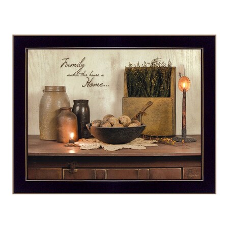 Homeroots Family Makes a House a Home Black Framed Print Wall Art 404659