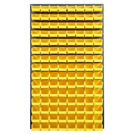 Quantum Storage Systems 36X61 GRAY LOUVERED PANEL WITH BINS YELLOW QLP-3661-220-120YL