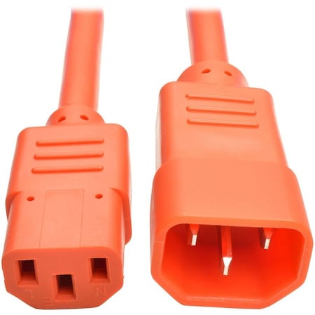 Tripp Lite Heavy Duty Computer Power Cord 15A 14AWG C14 to C15 Orange 3FT P018-003-AOR