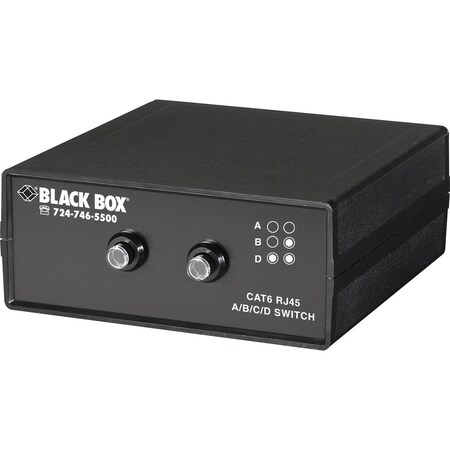 Black Box BLACK BOX Manual Desktop Switch - 3 - To - 1 CAT6 10 - Gbe Manual Switch (abcd) - 2.8" H x 6.1" W x 6.5" D SW1031A