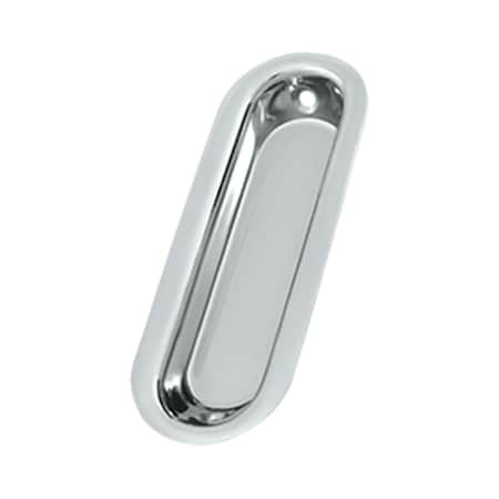 Patioplus 3.5 x 1.25 x 0.31 in. Oblong Flush PullBright Chrome Solid PA560837