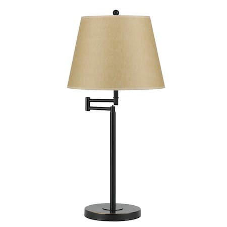 Homeroots 27" Bronze Metal Table Lamp With Tan Empire Shade 524683