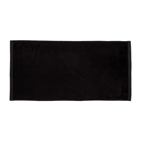 Towelsoft Jumbo Size Terry Dobby Hem Velour Beach Towel Velour Beach Towel 36 inch x 72 inch -Black HOME-BV1104-BLCK