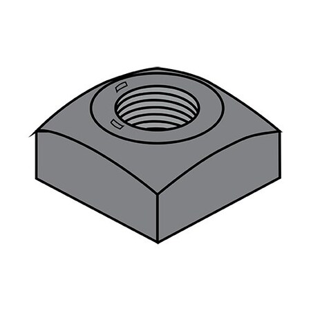 Zoro Select 1/2-13 Square Nut Regular Grd 5 Plain, 500Pk 50NQR5P