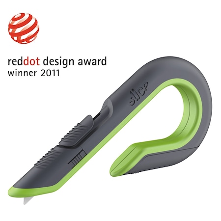 Slice Box Cutters, Double Sided, Replaceable, Stainless Steel, Gray, Green 10503