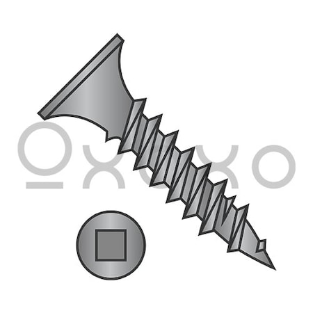 Oxoxo 8-15X1 1/2 Square Drive Bugle Head Fine Thread Drywall Screw Black Phosphate, 2000PK 441291