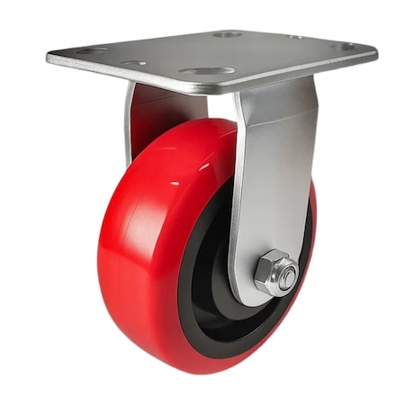 Hyw Products Heavy Duty Caster 5in Polyurethane on Plastic Wheel, Rigid 40-50R-A1-PU