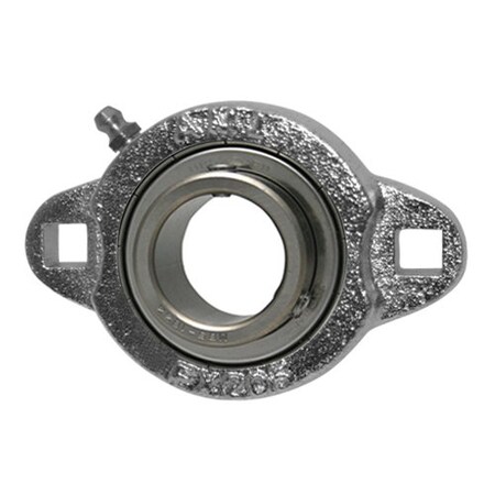 Ami Bearings SINGLE ROW BALL BEARING - 25MM STAINLESS NAR SET SCREW NICKEL 2-BOLT FLANGE MBFX205NP