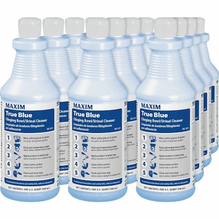 Maxim True Blue Clinging Bowl Cleaner, Mint Scent, 32 oz Bottle, PK12 030900-12