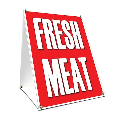 Signmission Fresh Meat, 36 Inch x 24 Inch A-frame Yard Sign, Plastic Sign SBC-2436-Fresh Meat