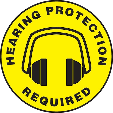 Accuform Slip-Gard Round Floor Sign, 17 in H, 17 in W, Vinyl, Circle, English, MFS1017 MFS1017