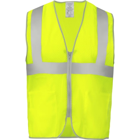 Ironwear Hi-Vis Safety Vest 5XL Class 2 , Zipper 2 Pockets 1231-LZ-5XL