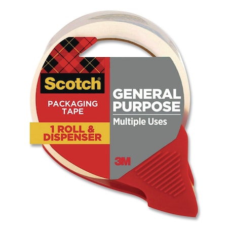 Scotch General Purpose Packaging Tape with Dispenser, 3" Core, 1.88" x 54.6 yd, Clear 3350-RD-36GC