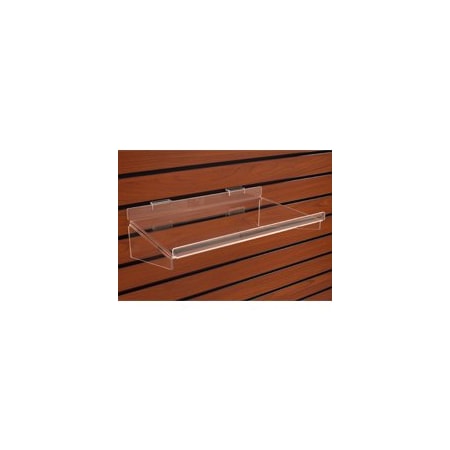 Specialty Store Services Acrylic Slatwall Shelf, 16 In. W X 10 In. D With 1/2 In. Lip 4221