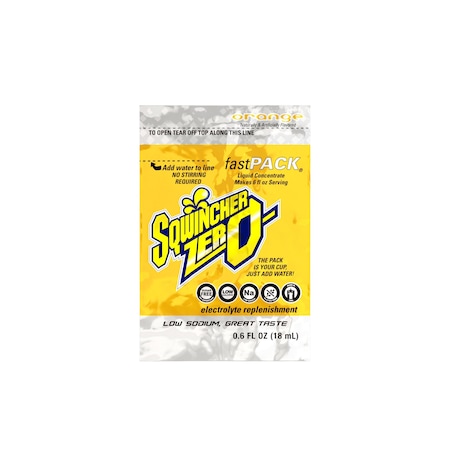 Sqwincher Sports Drink Liquid Concentrate 0.6 oz., Orange, Pk50 159015500