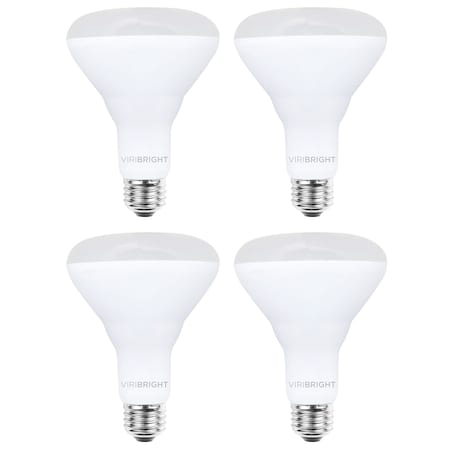 Viribright BR30 LED Bulb, 8.5W, 700 Lumens, Dimmable, CEC T20, 90+ CRI Warm White 2700K (4 Pack) BR30-27K-654694-4PK
