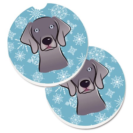 Carolines Treasures Snowflake Weimaraner  Cup Holder Car Coaster, PK2 BB1665CARC