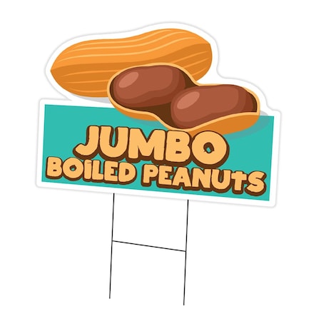 Signmission Jumbo Boiled Peanuts Die Cut Yard & Stake outdoor plastic window, 1824-Jumbo Boiled Peanuts C-DC-1824-Jumbo Boiled Peanuts19