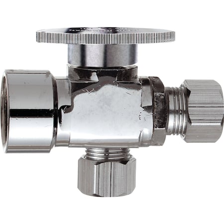 Do It Best 1/2'' FIP x 3/8'' OD x 3/8'' OD Quarter Turn Angle Valve B2901PCLF